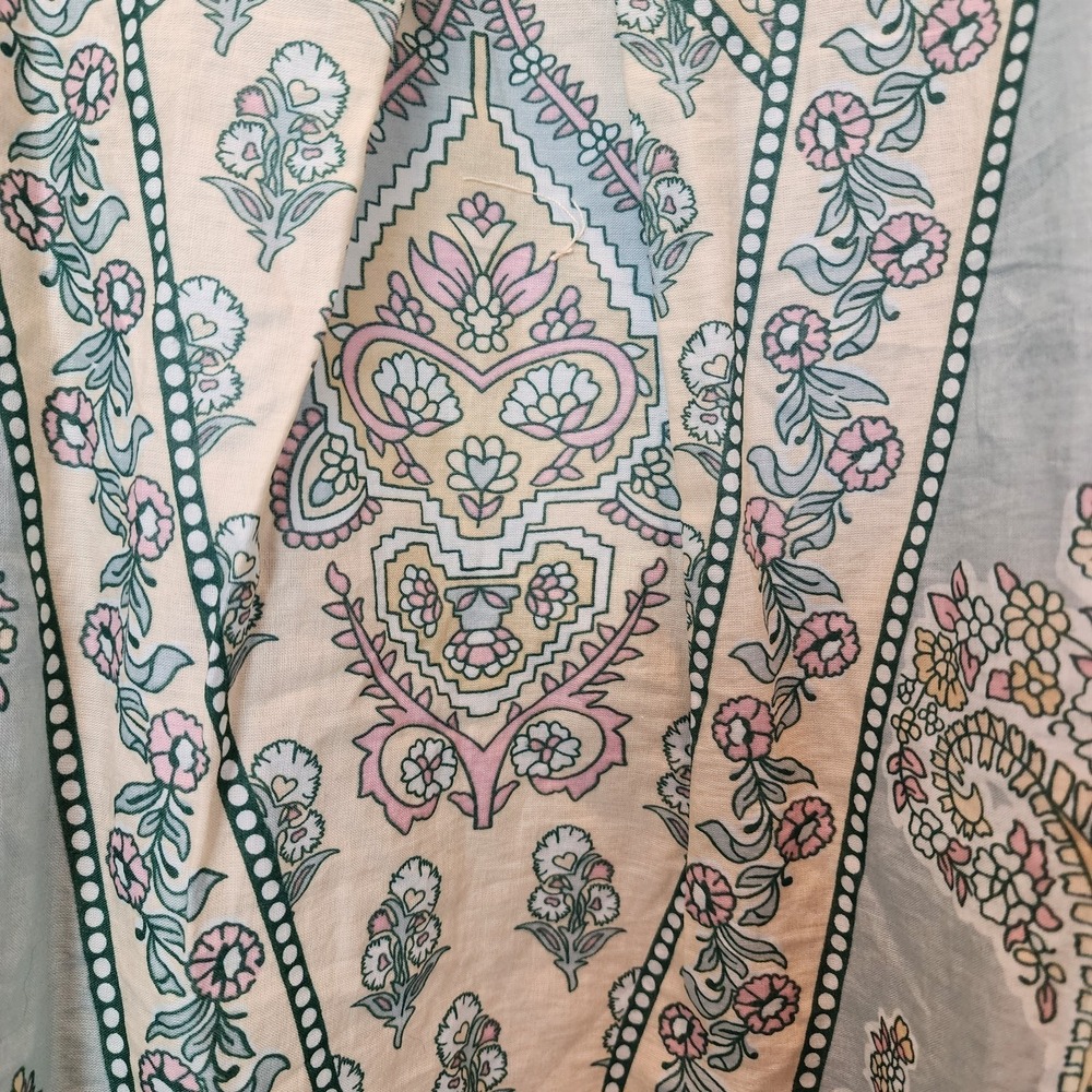Soft Surroundings Tabitha Tunic Blouse S Cotton Paisley Prairie Boho Cottagecore - Picture 7 of 12